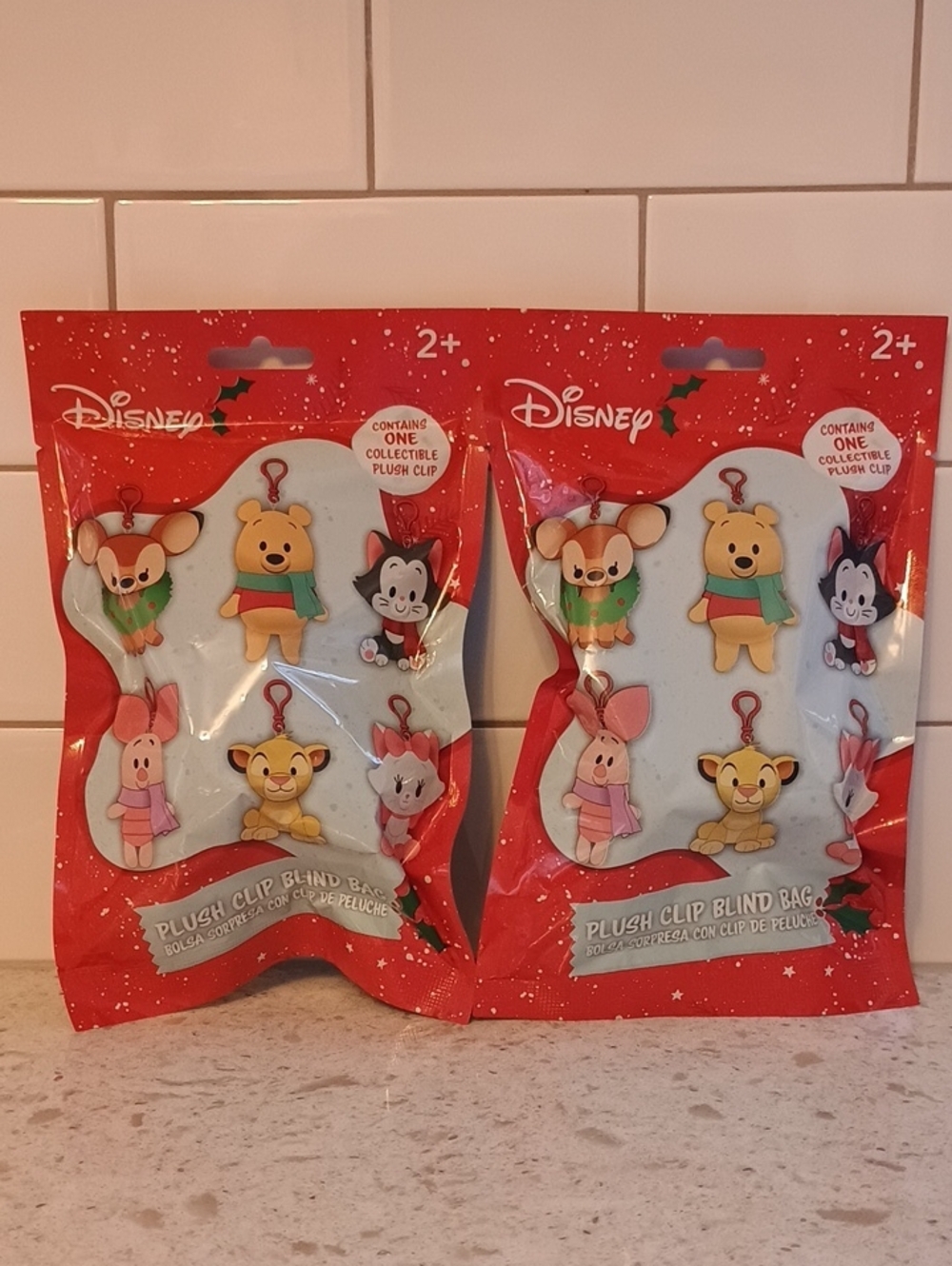 2 Pack Disney Holiday Plush Clip Blind Bag Pack